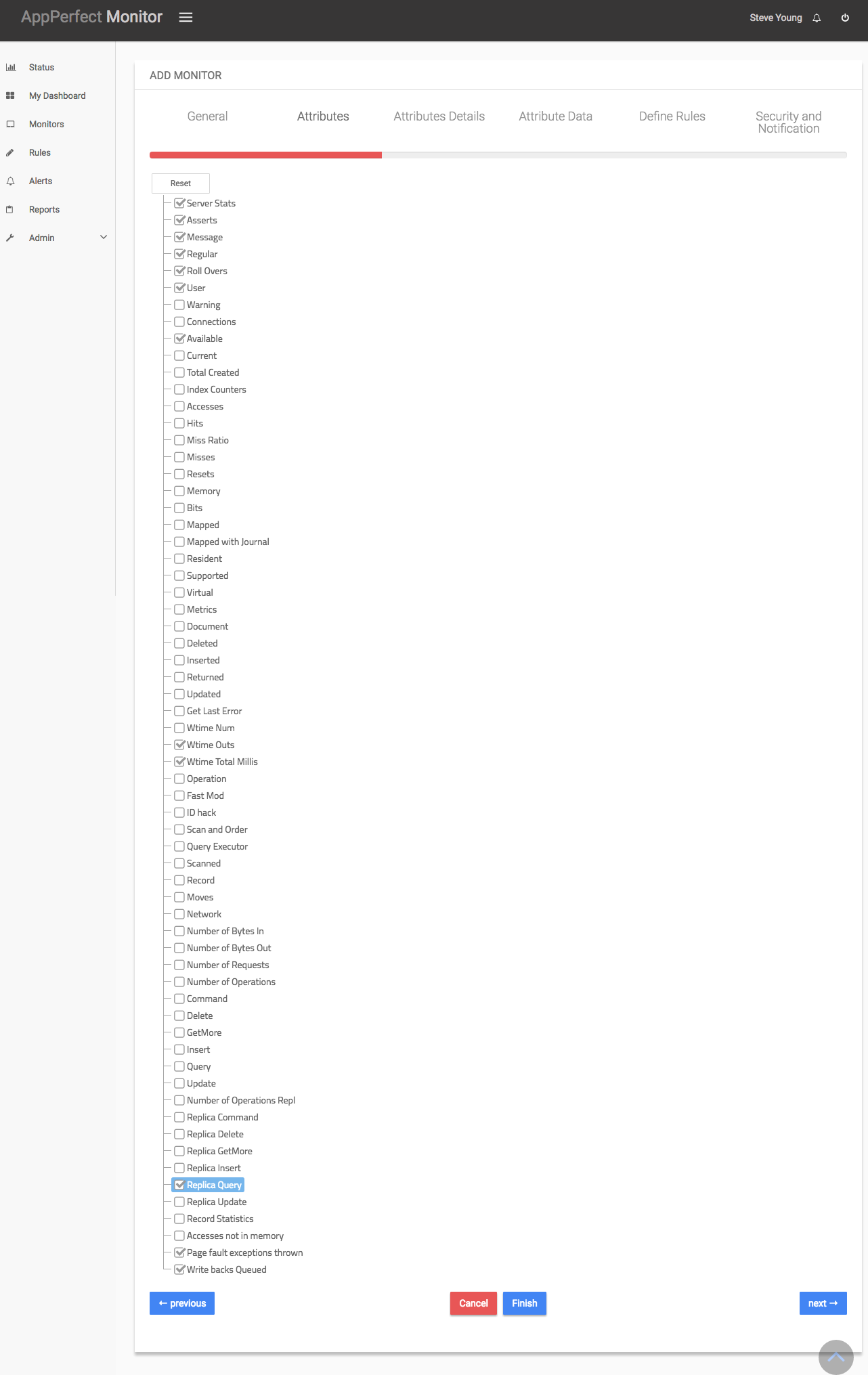 Database Monitoring : Select Attributes