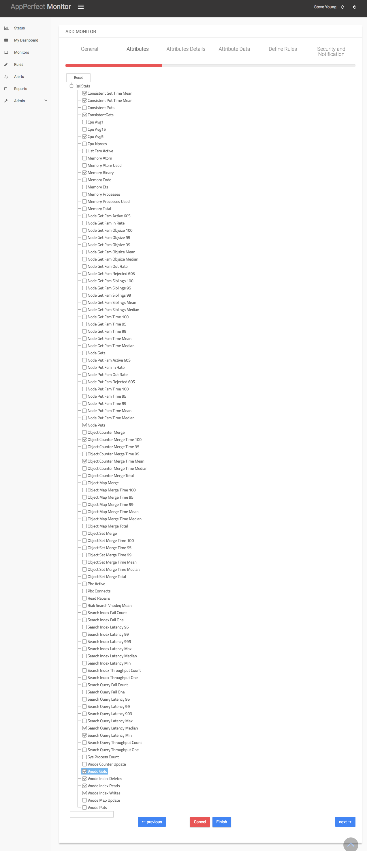 Database Monitoring : Select Attributes